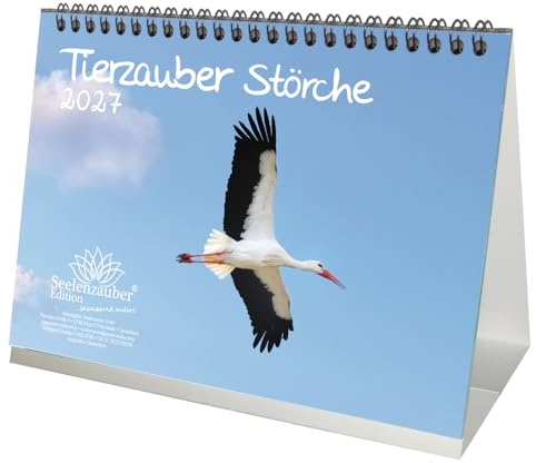 Tierzauber Störche DIN A5 Tischkalender für 2027 Tierzauber Störche - Seelenzauber