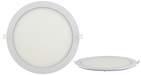 24W Rund LED Panel Slim Flach Unterputz Einbauleuchte Einbaulampe Deckenleuchte Deckenlampe Lampe Ø 300mm weisser Rahmen 24 watt Warmweiss inkl. Trafo