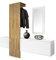 Vladon Garderobe Wandgarderobe Carlton Set 1, Made in Germany, Korpus in Weiß matt/Paneel in Eiche Natur