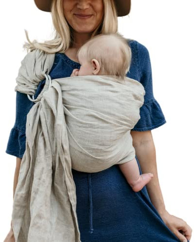 Hip Baby Wrap Leinen Ring Schlinge Babytrage für Säuglinge und Kleinkinder (Hafer)