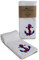 Ebsem Marine & Sea Life Handtuch Set Premium Qualität türkische Handtücher Super weich, Plüsch und sehr saugfähig Spa Hammam Yoga Gym Yacht Boot Nautisches Design (Weiß, Anker & Seil)