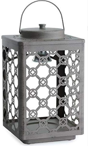 Candle Warmer Lantern Vintage Taupe Metal Electric