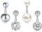 MODRSA 14G Kurz Bauchnabelpiercing 316L Chirurgenstahl Bananabell Piercing Curved Barbell Piercing 6mm 10mm