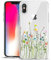 Unov Case Compatible with iPhone Xs Max Case Clear with Pattern Slim Protective Soft TPU Bumper Embossed Design 6.5 Inch (Flower Bouquet)