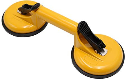 Heavy Duty Aluminum Double Handle Suction Cup Plate Professional Glass Puller/Lifter/Gripper (yellow 2 claws)