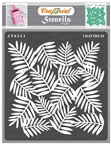 CrafTreat wiederverwendbare Blätter-Vorlagen zum Malen auf Holz, Wand und Fliesen – Areca-Palmenblätter – 15,2 x 15,2 cm – DIY-Kunst- und Bastelschablonen zum Malen von Blumen