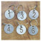 Sourcemall Nummerierte Anhänger mit Schlüsselring Edelstahl Kreis Tags 1-25 Durchmesser 3cm