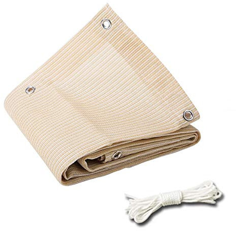 HUIPYOU Sonnensegel Rechteckig, 90% UV Schutz HDPE Atmungsaktiv inkl Befestigungsseile Sonnensegel Sonnenschutz für Garten Balkon und Terrasse (Color : Beige, Size : 4mx5m)