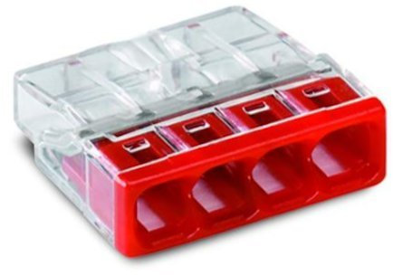 WAGO 2273 COMPACT-Verbindungsdosenklemme wahlweise 2/3/4/5/8-Leiter-Klemme (2273-204, 10)