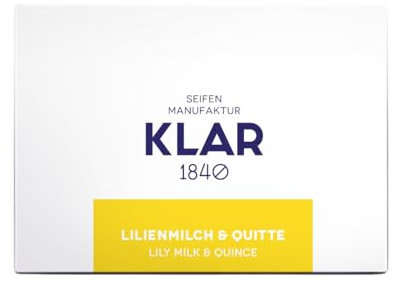 Klar Seifen Pflegeseife Lilienmilch & Quitte 135g, palmölfrei, geeignet für normale bis beanspruchte Haut, Seife 11004