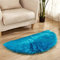 YAOTT Faux Lammfell Schaffell Teppich, Halbkreisförmiger Fellteppich, Flauschig Weiche Nachahmung Wolle Teppich, Hochflor Teppich für Wohnzimmer Schlafzimmer Kinderzimmer Dunkelblau 45X90CM