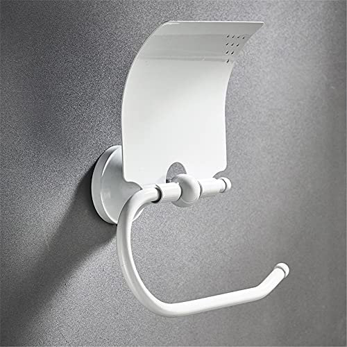 Porte Papier Toilette Papier avec Rabat Laiton Toilette Adhesif Porte Papier Toilette Blanc Porte Rouleau Papier WC