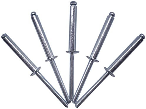Marcopol Lot de 50 rivets aveugles 5,0 x 30 mm, tête bombée ouverte, DIN 7337, rivets en acier et mandrin en acier (50, 5,0 x 30 mm) Argenté