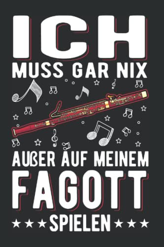 Fagott Notizbuch: Fagott Fagottist Fagottspieler / 6x9 Zoll / 120 leere Notenblätter Seiten