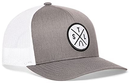 HAKA State City Trucker Hut für Damen und Herren, verstellbare Baseballmütze, Mesh Snapback, stabile Outdoor schwarze Golfmütze, Grau und Weiß, Einheitsgröße