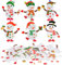 LAMEK 12 Schneemann Bastelsets Kinder Kreative Weihnachtsbasteln Weihnachten Kunsthandwerk zum Basteln Kreativsets Moosgummi Bastelhandwerk für Jungen Mädchen Weihnachtsbaum Winter Neujahr