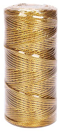 Ficelle de Noël décorative métallique à Paillettes - 100 m - pour Loisirs créatifs - Doré