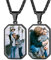 Supcare 2-Foto-Kette Damen Personalisiert Dog Tags Halskette Achteck Anhänger für Mädchen Militär Police Armee Kette Edelstahl für Frau Jungen mit Geschenkebox Achteck-Schwarz