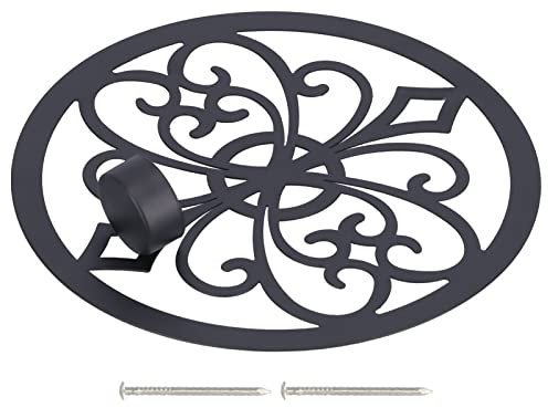 BestAlice Kerzenständer Zum Aufhängen an der Wand, Stumpenkerzen-Wandleuchter, Metall-Wandkerzenleuchter, Wanddekorationen, Schwarzer Europäischer Retro-Kerzenhalter, Verhindert Tropfen, Barocker