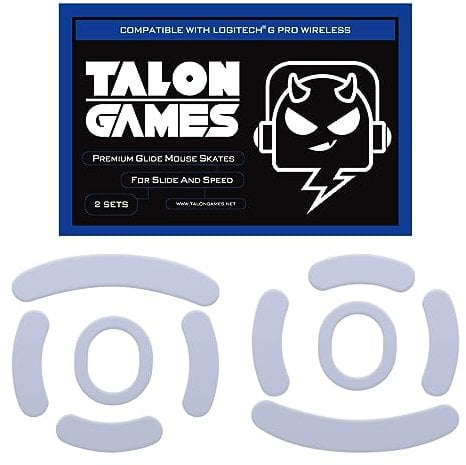 2Sets of TALONGAMES Rounded Curved Edges Mouse Feet Skates Compatible with Logitech G PRO Wireless GPW Gaming Mouse Feet Replacement, 0.8mm, Pure PTFE Material with Super Smooth Glide Pads