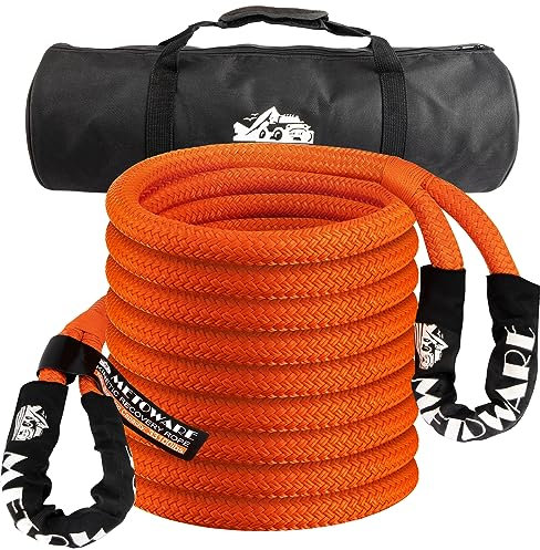METOWARE Kinetic Recovery Rope (35,000 lbs 1’’ x 30ft) Heavy Duty Tow Rope, Extreme Duty 30% Elasticity Energy Snatch Strap for UTV, ATV, Truck, Car