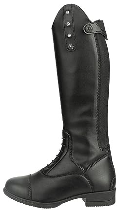 SUEDWIND FOOTWEAR Kinder-Reitstiefel Nova Kids Fun Glitter Schwarz 29-41 | Stiefel zum Reiten – Kunstleder-Reiterstiefel – Derbyschnürung, Reißverschluss & Ortholite-Innensohle