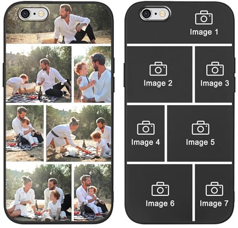 ZhuoFan Personalisierte Handyhülle für iPhone 6 Plus/6s Plus 5.5, Personalisiert Hülle mit Selbst Gestalten Foto Bild Schutzhülle, Schwarz Silikon Stoßfest Individuelle Case für iPhone 6s Plus