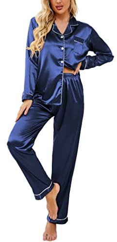 Ekouaer Pyjama Femme Court à Carreaux - Ensemble 2 Pièces Avec T-Shirt Manche Courte et Pantalon S-XXL