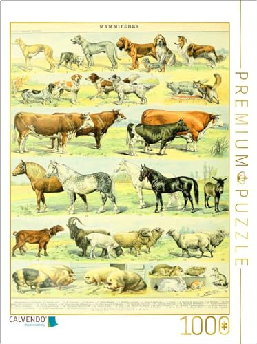 CALVENDO Puzzle Naturtafel mit Haustieren | 1000 Teile Lege-Größe 64 x 48 cm Foto-Puzzle für glückliche Stunden