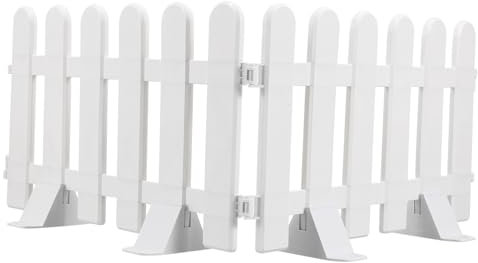 Luxshiny 2pcs The Fence Plant Fence Garden Rail Fence Xmas Trees Picket Edge Trim Garden Decoration Garden Plant Garden Panel Trellis Fence Lawn Invisible White Baby Grid Plastic