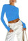 OYIGELZ Long Sleeve Tops Women's Basic T-Shirt Long Sleeves Crop Top Y2K Slim Fit Casual Round Neck Tee Shirt Streetwear(Light Blue-b,XS)