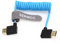 SZRMCC Cable HDMI 8k 2.1 de izquierda a derecha HDMI trenzado en espiral ultra alta velocidad suave cable HDMI cable para Z Cam E2 Portkeys BM5 Atomos Shinobi Ninjav V Monitor So-ny Canon Cámara Azul
