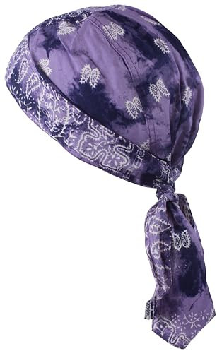 fashionchimp Zandana aus 100% Baumwolle, Bandana-Kopftuch, Bikertuch für Damen und Herren, Muster-Print (Lila-Batik) BAC220