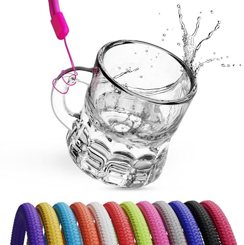 24er-Set Schnapsgläser zum Umhängen mit Henkel, Shotgläser aus Glas für Partys, bunte Likörgläser, Aperitif-Gläser, Dessertgläser, vielseitig einsetzbar Ramazzotti & Jägermeister (Bunt)