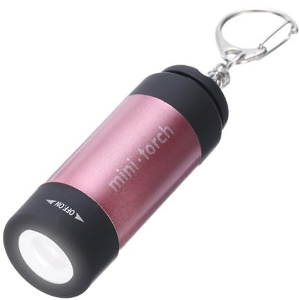 PATIKIL 2.56Inch Mini Keychain Flashlight, Pocket LED Flashlight Portable Torch USB Rechargeable for Outdoor Camping Party, Pink
