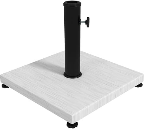 Outsunny Pied de Parasol - Base de lestage en métal Poids Net 13kg avec Patins réglables - dim. 40L x 40l x 37H cm pour mât de Ø38 et Ø48 mm, Blanc
