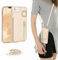 Jcxtrombulous Crossbody Wallet Case for iPhone 7/8/SE 2020/SE 2022 with Lanyard Strap Card Slot Holder 360° Kickstand,Magnetic Flip Folio Zipper Purse Case, PU Leather Cover Handbag,Beige