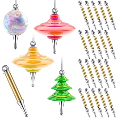 CroBlissful 20 Set Christmas Tree Ornament Woodturning Project Kit, Christmas Crafts DIY Tree Hanging Decoration Holiday Turning Kit Xmas Ornaments Making Supplies(Brass)