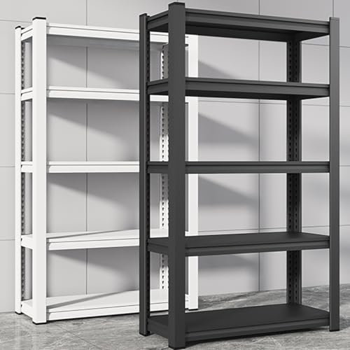 Robustes Metallregal mit 5 Ebenen, freistehend, Küchenregale, Organizer, abnehmbar und stabil, Schwarz, 90 x 40 x 180 cm