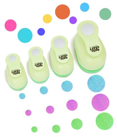 UCEC 4pcs Stanzer Rund mit verschiedenen Größen - Motivstanzer Kreis, Lochstanzer Papier, Stanzer Kreis für die Kartenherstellung, Scrapbooking und DIY - Vielseitig Kreisstanzer (38mm 25mm 15mm 10mm)