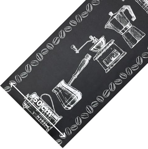 OLIVO.shop Rutschfester Küchenläufer, waschbar, Küchenläufer aus PVC, Läufer für Küche, aus PVC, Gummi JOKE (Kaffee, 50 x 180 cm)