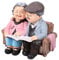 Ciieeo Willow Tree Grandparents Lover Figurines Grandma Romantic Couples Statue Color