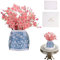 Pop-Up-Geburtstagskarten für Frauen, 3D-Popup-Papierblumengrußkarte, Blumenstrauß, Grußkarte, blaue und weiße Porzellanvase für Mutter, Ehefrau, Bestie, Freundin, Freunde, Lehrer, Kollegen, Muttertag