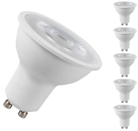 Crompton Lamps LED GU10 Spotlight Bulbs 4.5W | 5 Pack | Warm White 2700K | Energy Saving Light Bulbs for Ceiling Lights | 345 Lumens | Direct Replacement | GU10 LED Bulbs