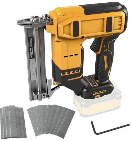 Chiodatrice senza fili per Dewalt 18V 20V batteria, 2-in-1 senza fili, pinzatrice a batteria da 18 GA con 1000 chiodi e 1000 punti metallici per miglioramento domestico e lavorazione del legno