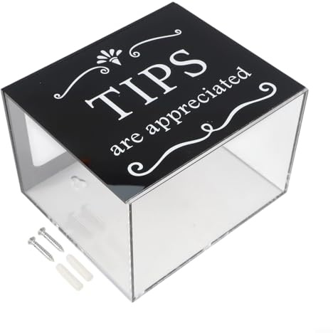 Kompakte Aufbewahrungsbox aus Acryl für Spenden und Anregungen, abschließbar und geeignet für Wand- oder Desktop-Display (schwarz klassisch)