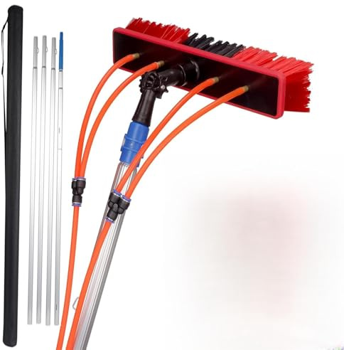 Reinigungsbürste, 3 in 1 Extendable Solar Panel & Window Cleaning Brush Telescopic System(5m)