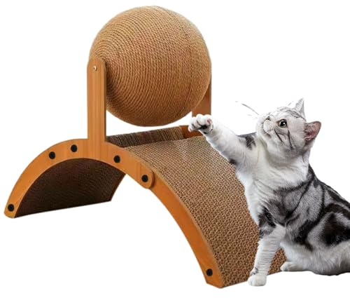 Bola rascadora para Gatos, Tabla rascadora Vertical con Base corrugada, Interactivo para Gatitos, rascador de cartón Corrugado Duradero para Gatos | rascador para Gatos