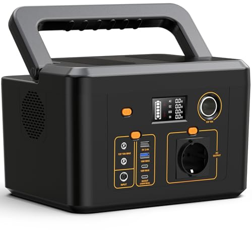 SinKeu Tragbare Powerstation 600W,448Wh LiFePO4 Solargenerator | AC/100W USB-C Ausgang Outdoor Camping, Wohnmobil, Notfall