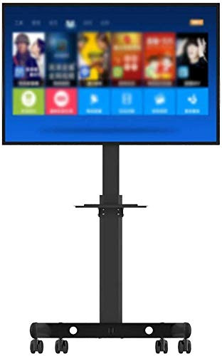 Tv Floor Stand Black Floor Trolley TV Stand, 32-60 Inch LCD TV with Wheel Rotation Adjustment Mounting Bracket with Tray